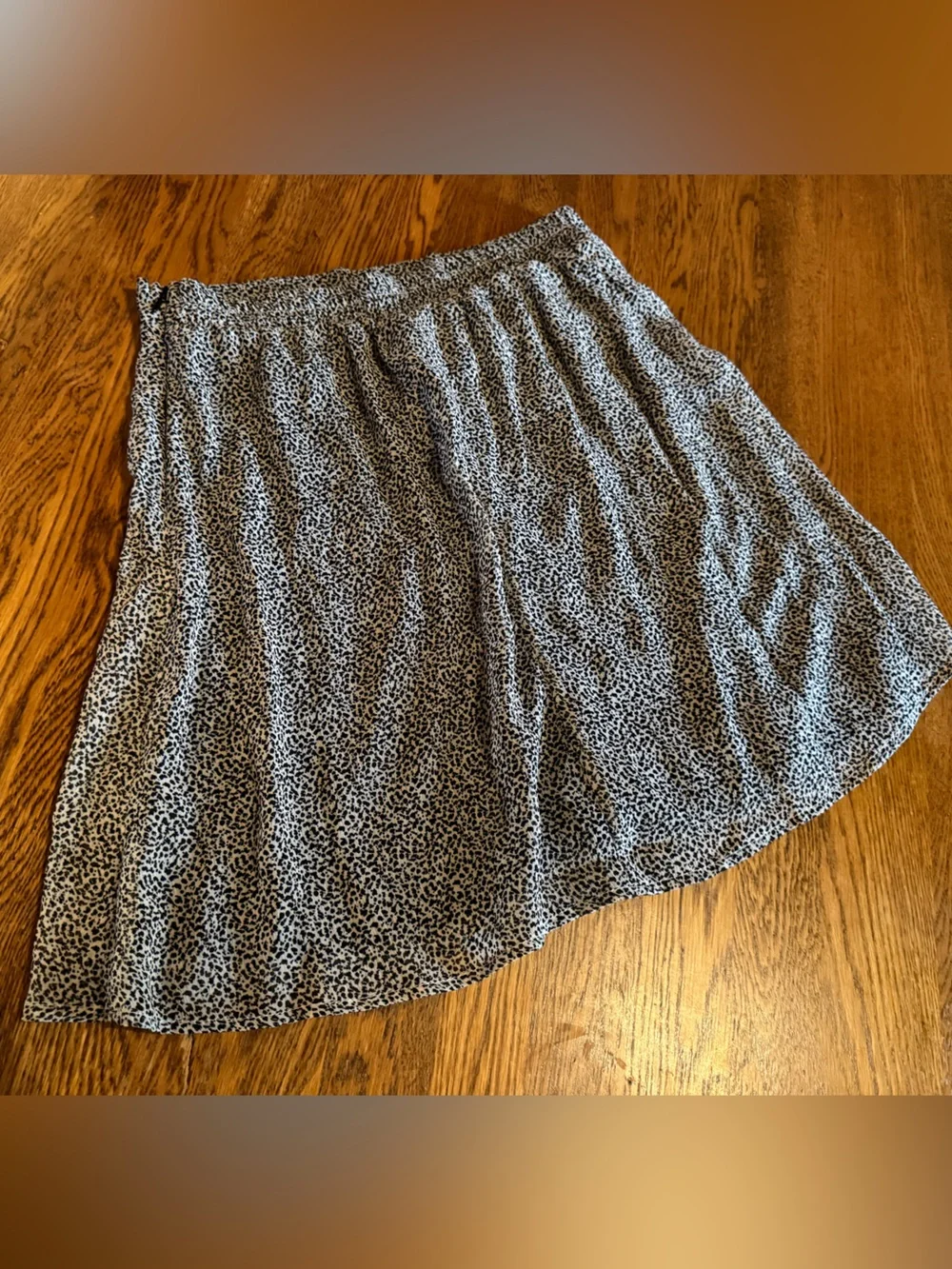Sienna Sky Gray Black Animal Print Mini Skirt Women's Medium Elastic Waist